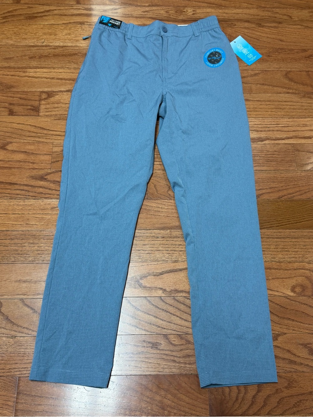 Birdie Bound Men's Steel Blue Performance Golf Pants Size M Stretch Waist NWT